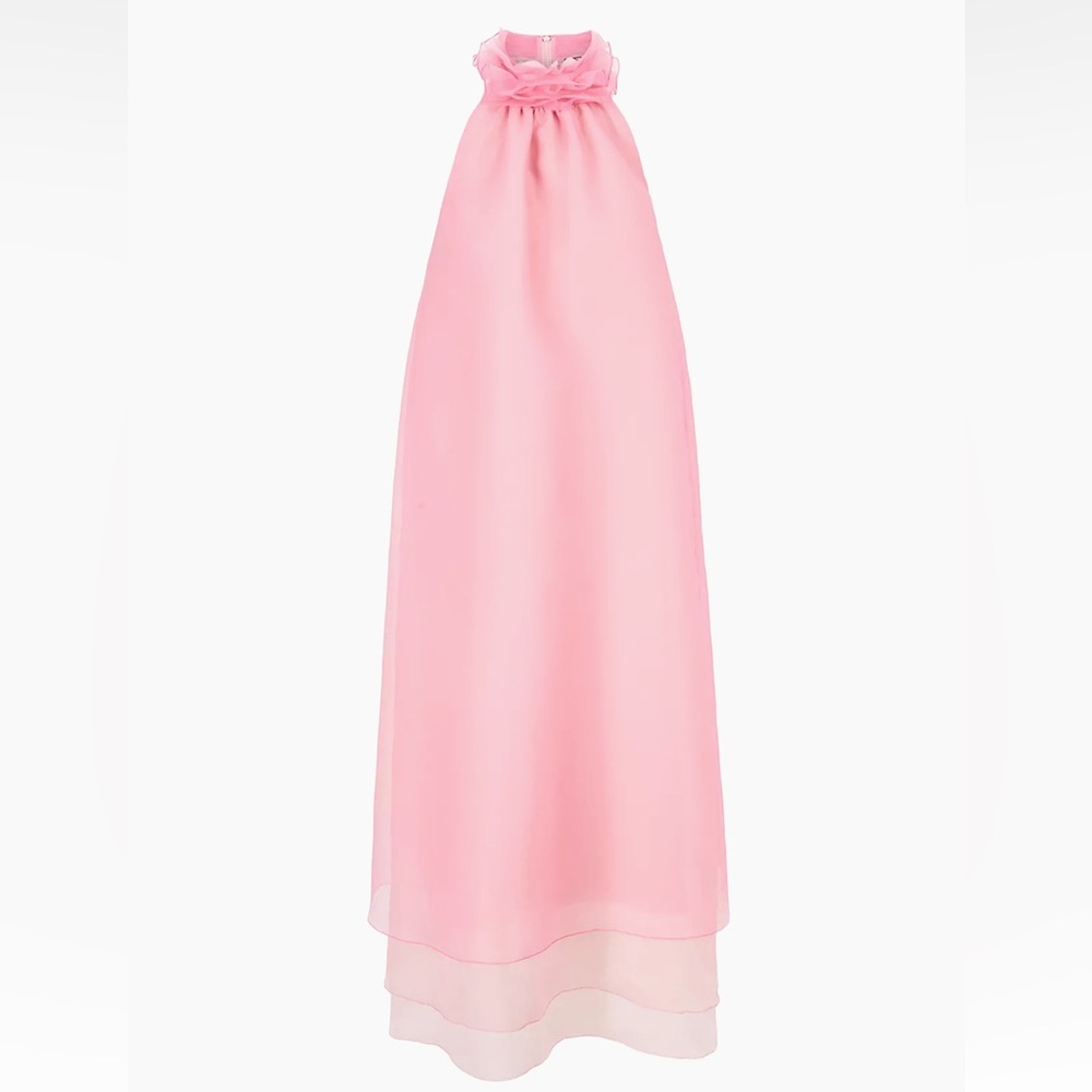 STAUD Oleander Organza Halter Dress